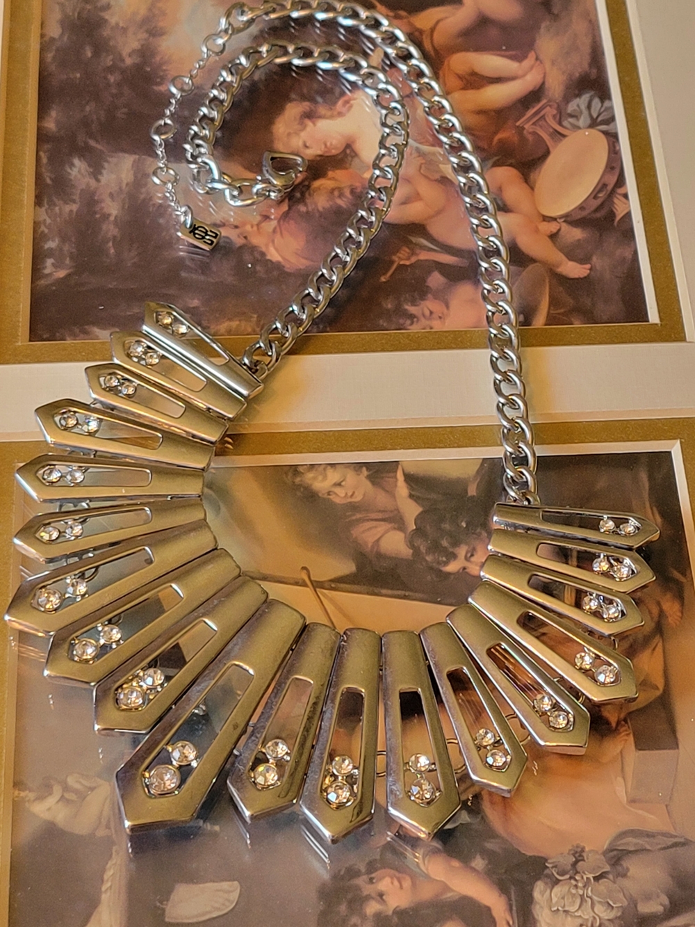 Silver Crystal Statement Necklace - Women Jewelry